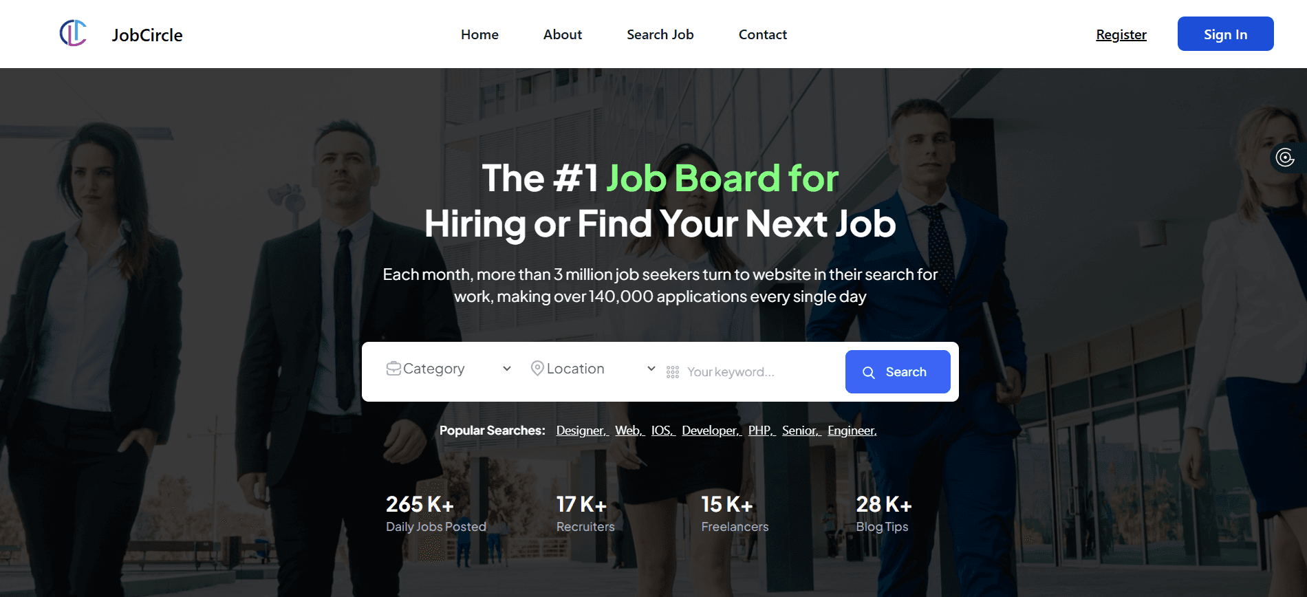 JobCircle HR recruitment SaaS dashboard
